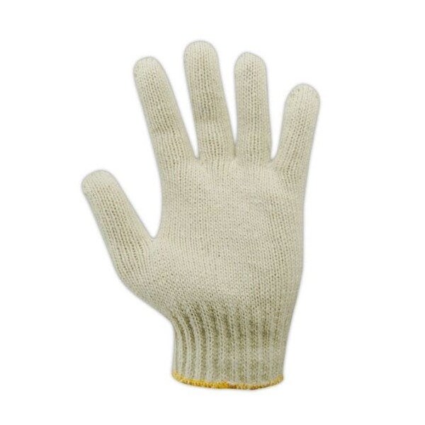 KnitMaster White Standard Weight Machine Knit Gloves, 12PK